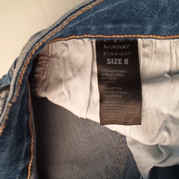 Saks Off 5th Copperflash Denim Jean Size 8 Murray Straight High Rise Lace Accent - Picture 6 of 10